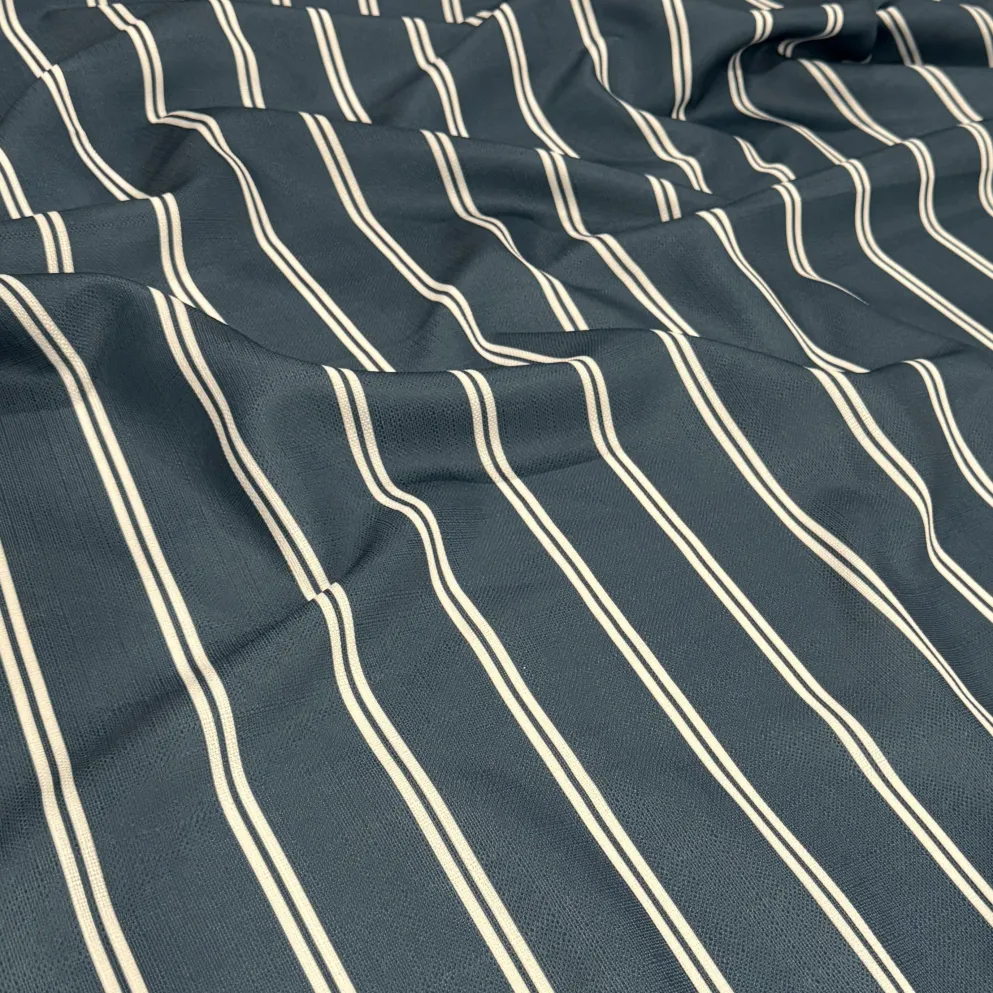 Lexington Stripe (Slub Print) Table Napkin in Slate Blue
