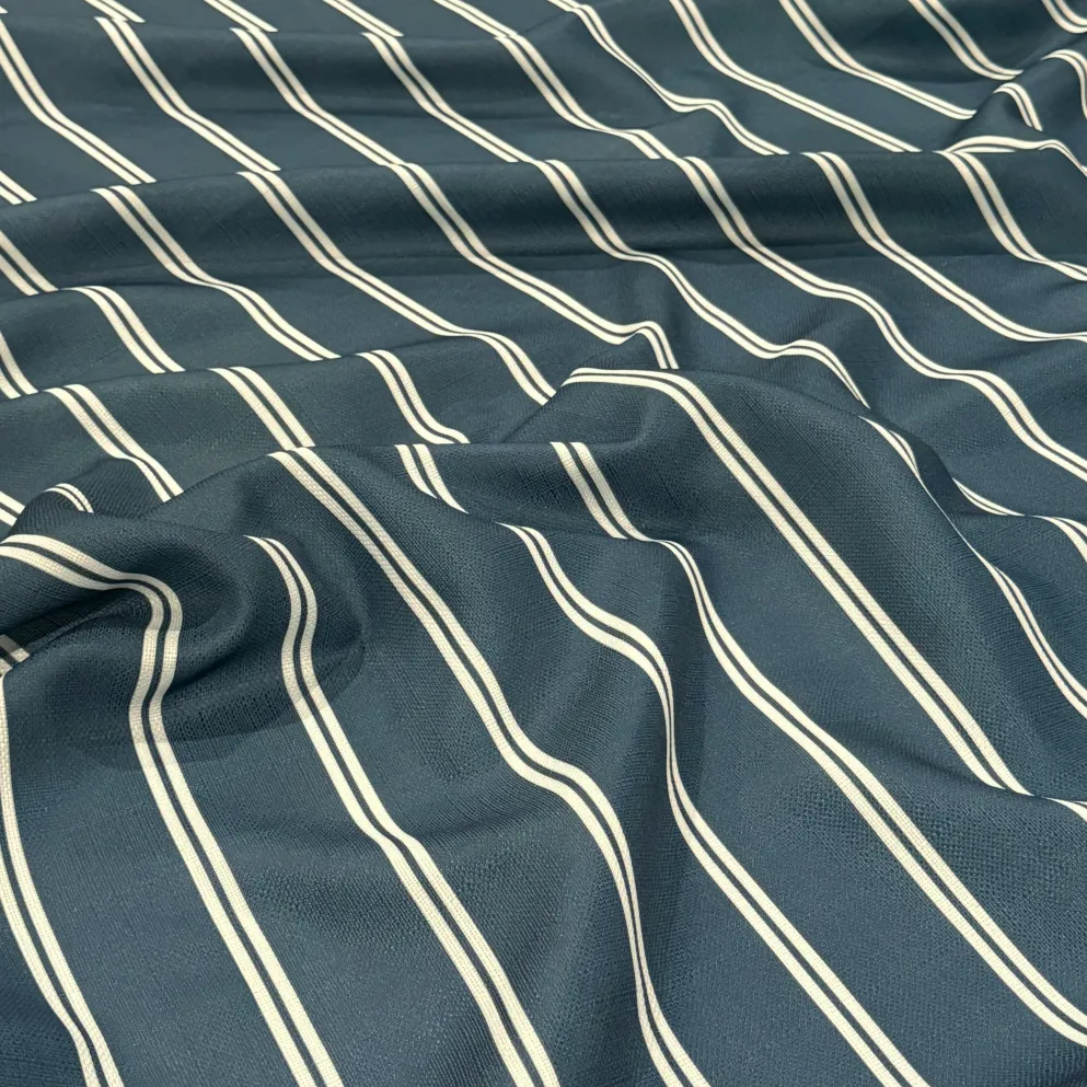 Lexington Stripe (Slub Print) Table Napkin in Slate Blue