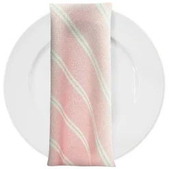 Lexington Stripe (Slub Print) Table Napkin in Pink