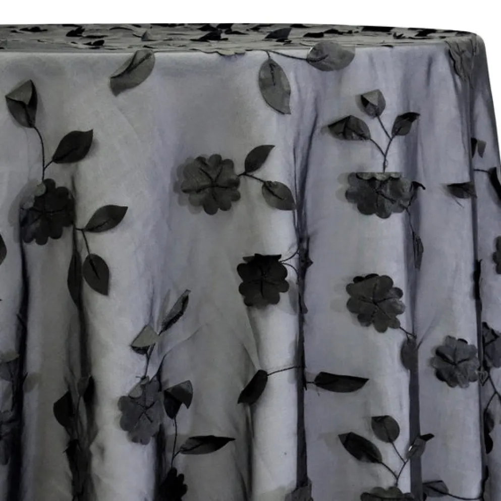 Lily Petal Table Linen in Black