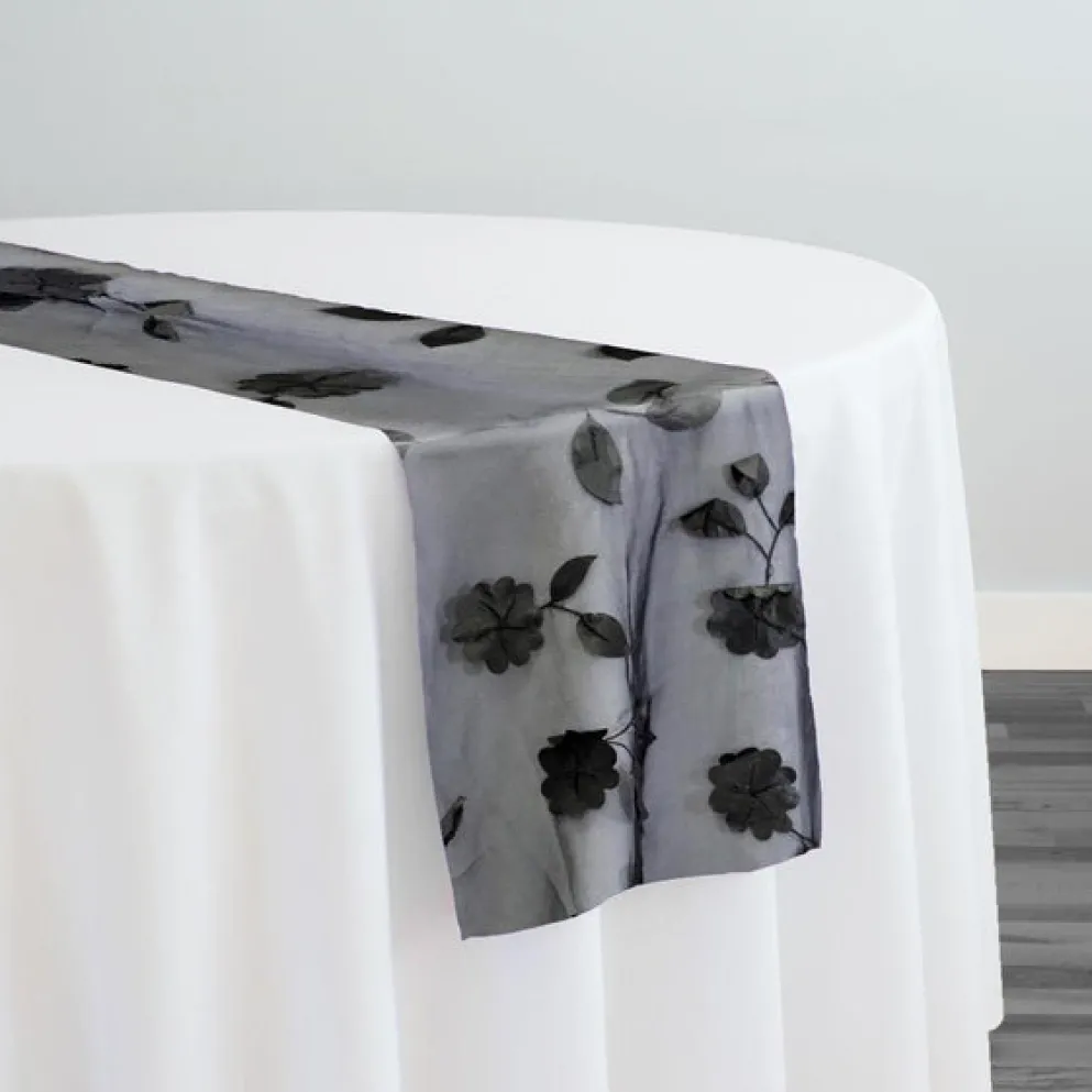 Lily Petal Table Runner in Black