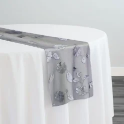 Lily Petal Table Runner in Silver