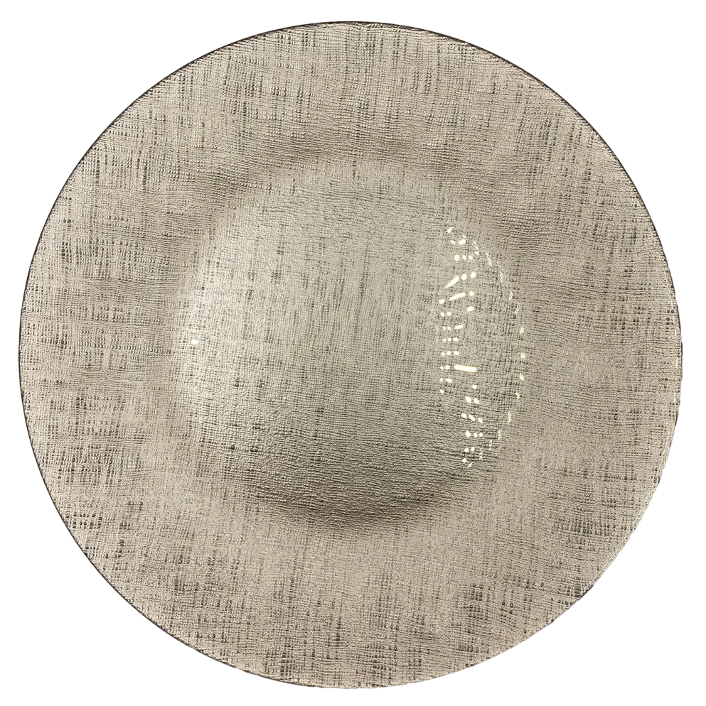 Linen - Glass Charger Plate in Champagne (Item # 0236)