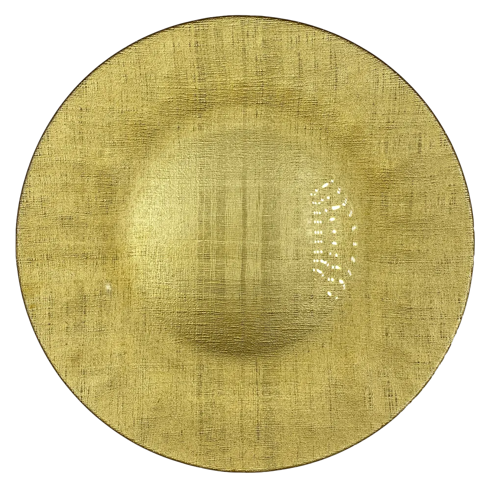 Linen - Glass Charger Plate in Gold (Item # 0236)
