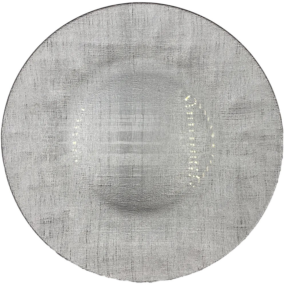 Linen - Glass Charger Plate in Silver (Item # 0236)