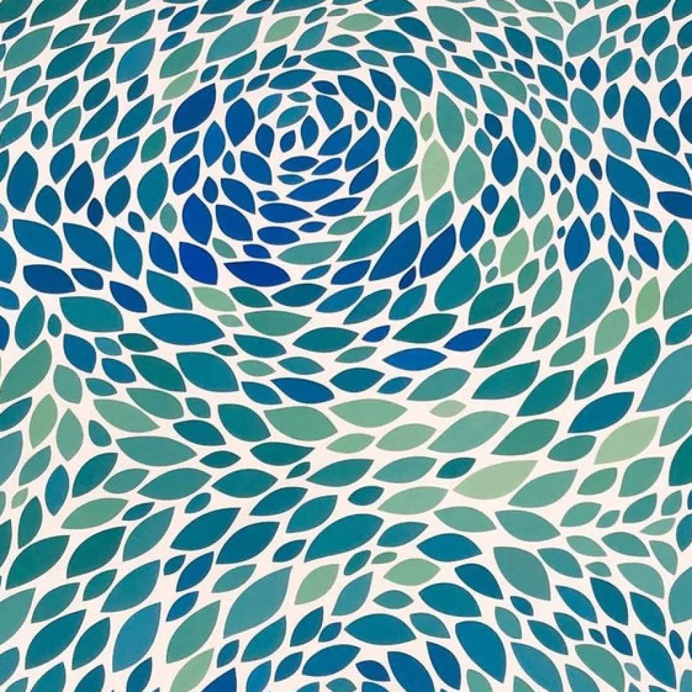 Locus Leaf (Poly Print) Table Runner in Blue