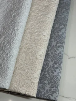 Lucia Jacquard Table Linen in Silver