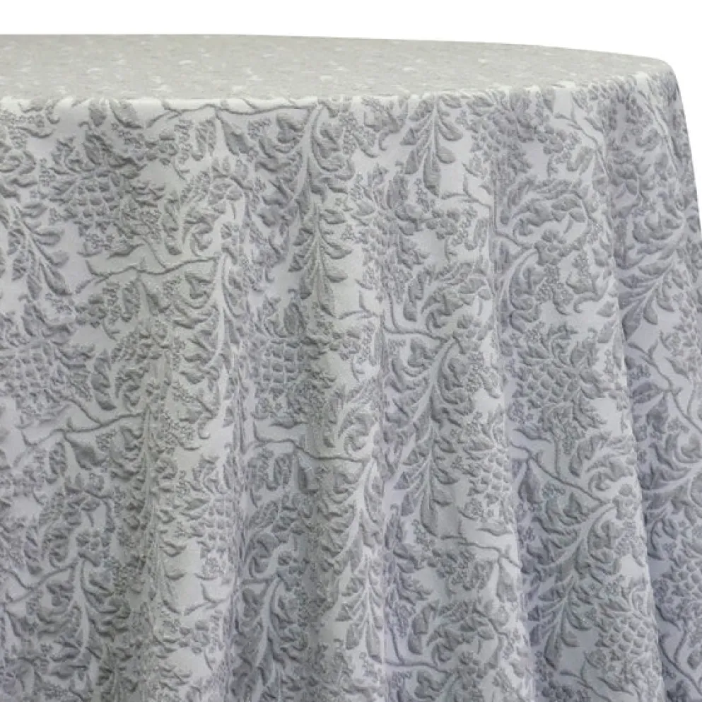 Lucia Jacquard Table Linen in Silver