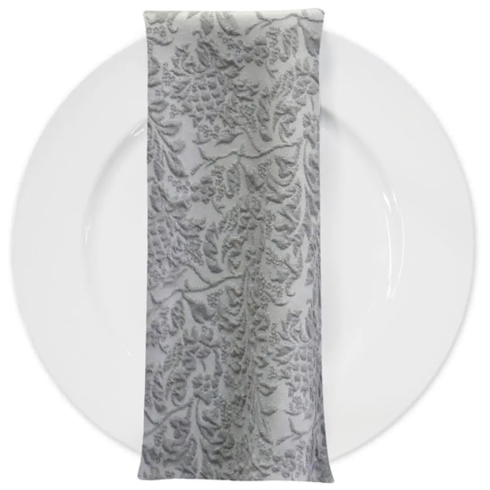 Lucia Jacquard Table Napkin in Silver