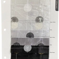 Luna Sequins Taffeta Table Linen in Silver on White