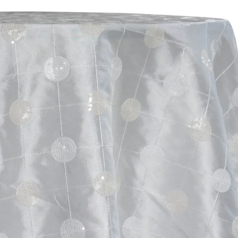 Luna Sequins Taffeta Table Linen in Ivory