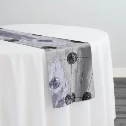 Luna Sequins Taffeta Table Runner in Silver