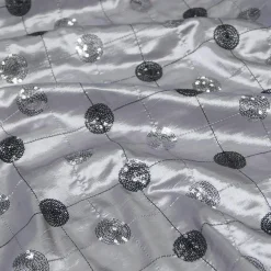 Luna Sequins Taffeta Table Runner in Silver