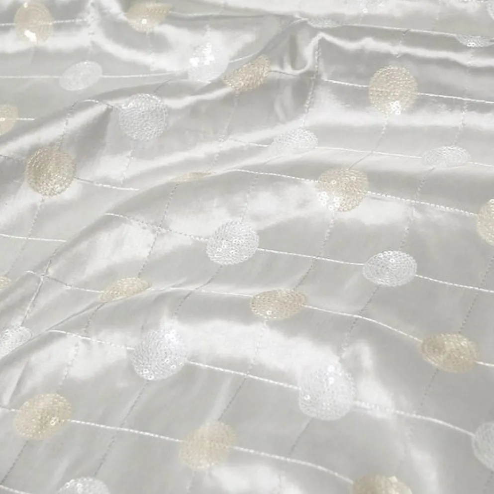 Luna Sequins Taffeta Table Runner in Ivory