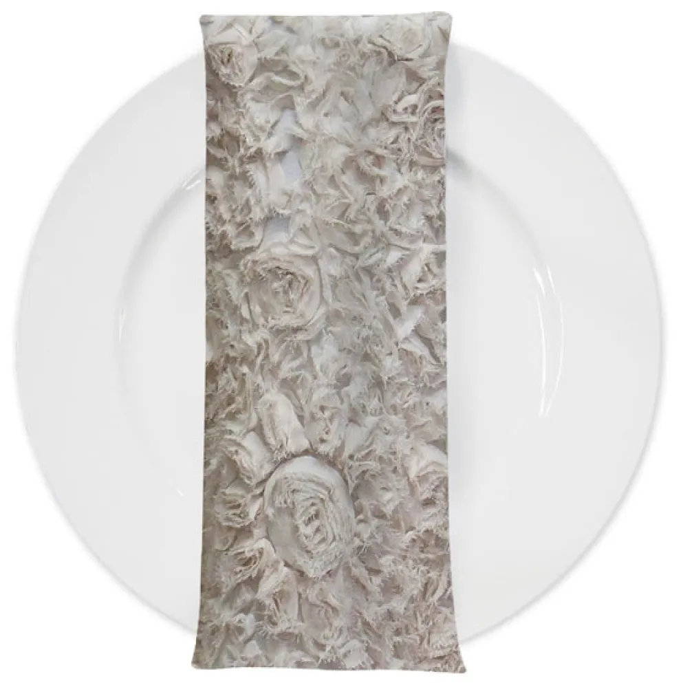 Lush Chiffon (w/ Poly Lining) Table Napkin in Ivory