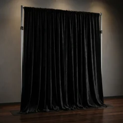 Lush Velvet Drapery Panel in Black