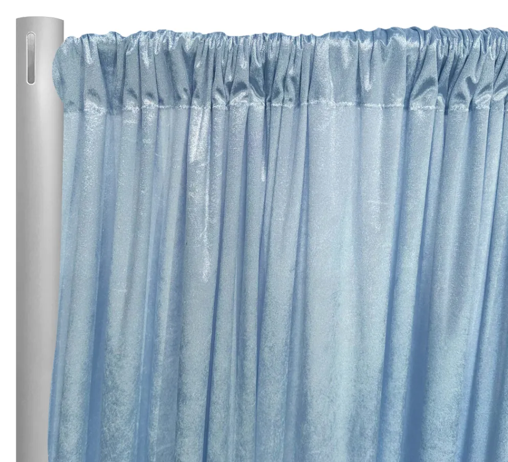 Lush Velvet Drapery Panel in Baby Blue