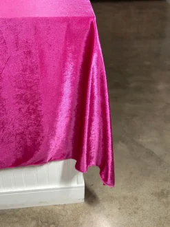 Lush Velvet Table Linen in Fuchsia
