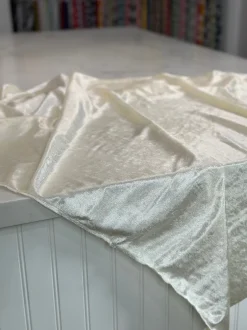 Lush Velvet Table Linen in Ivory