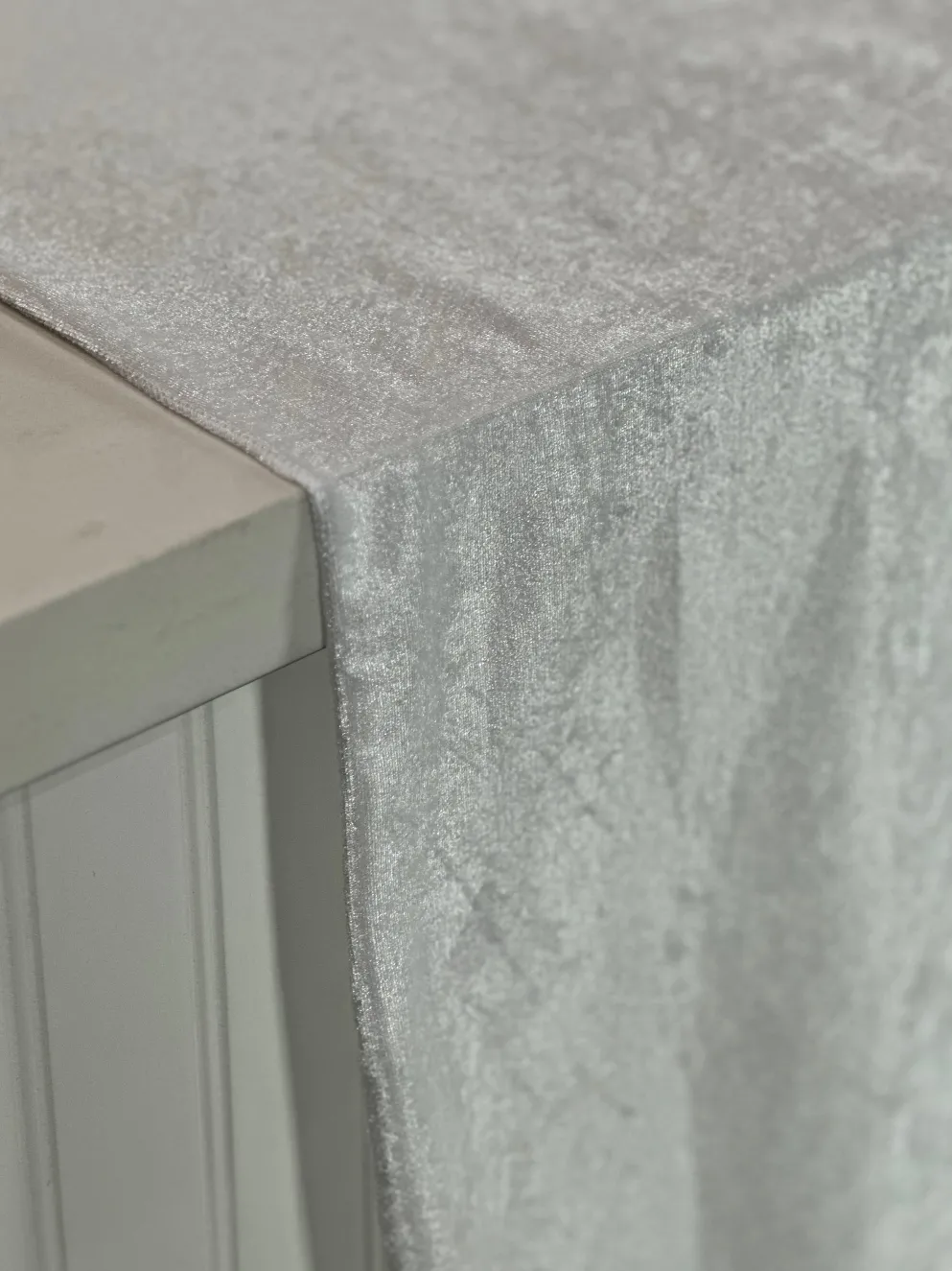 Lush Velvet Table Linen in White