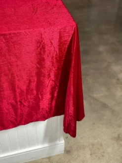 Lush Velvet Table Linen in Wine