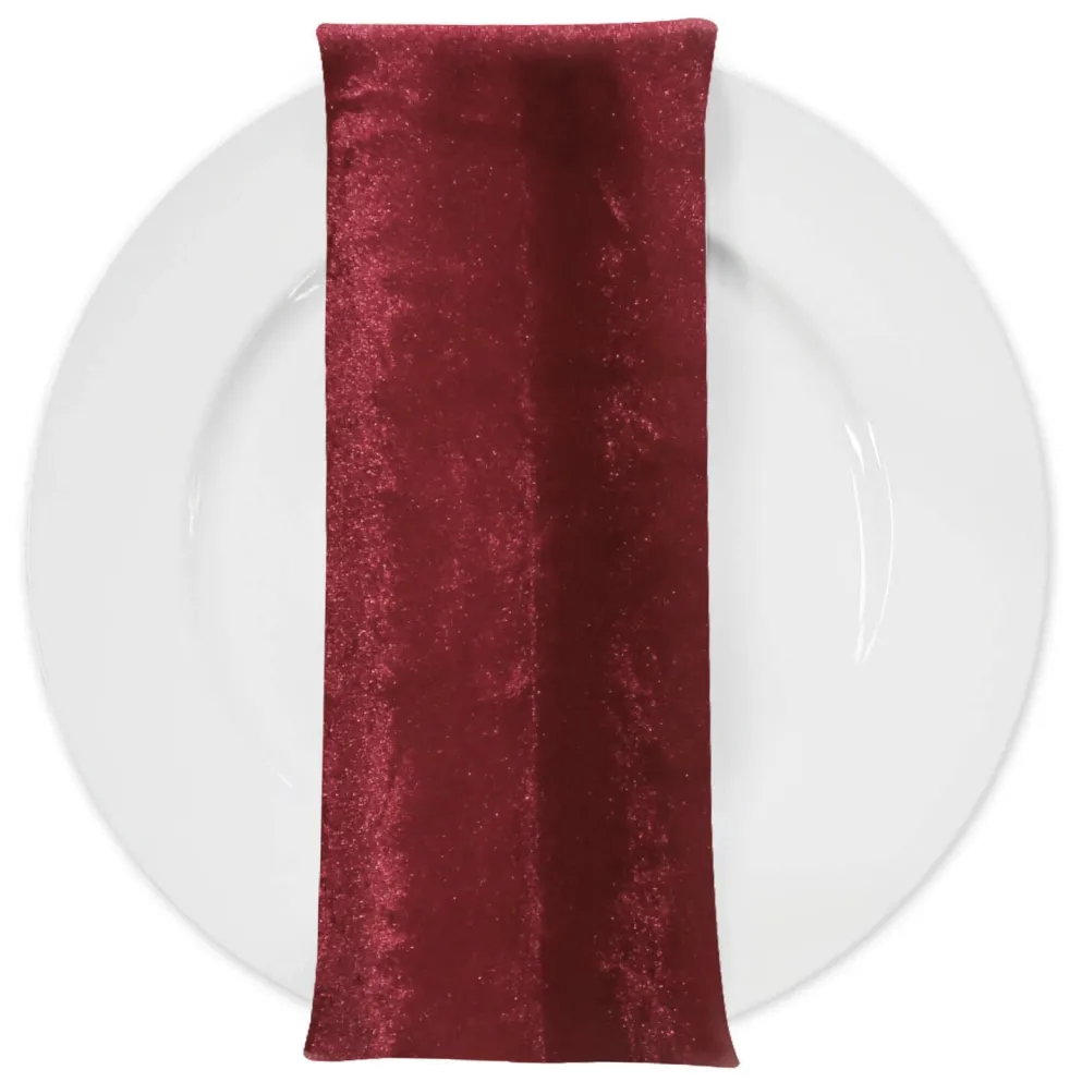 Lush Velvet Table Napkin in Burgundy