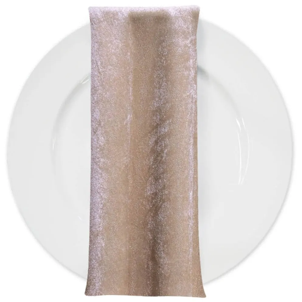Lush Velvet Table Napkin in Champagne