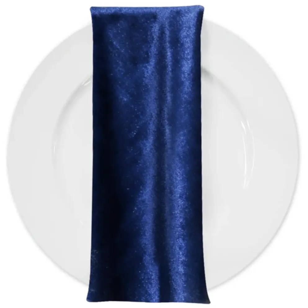 Lush Velvet Table Napkin in Dark Navy