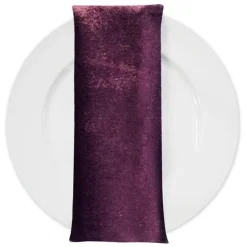Lush Velvet Table Napkin in Eggplant