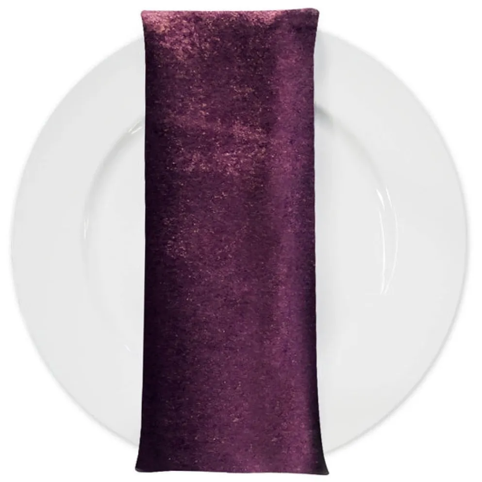 Lush Velvet Table Napkin in Eggplant