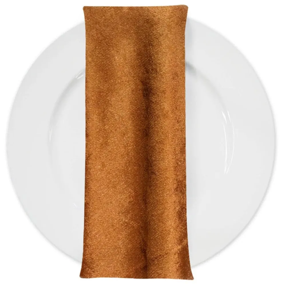 Lush Velvet Table Napkin in Rust