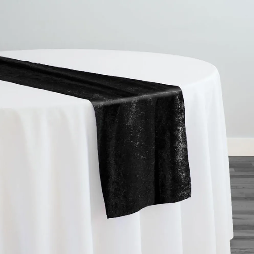 Lush Velvet Table Runner in Black