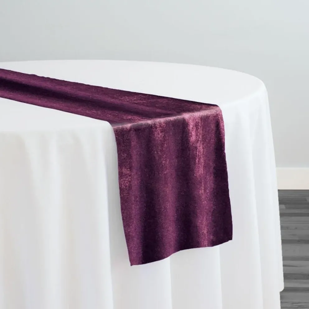 Lush Velvet Table Runner in Eggplant