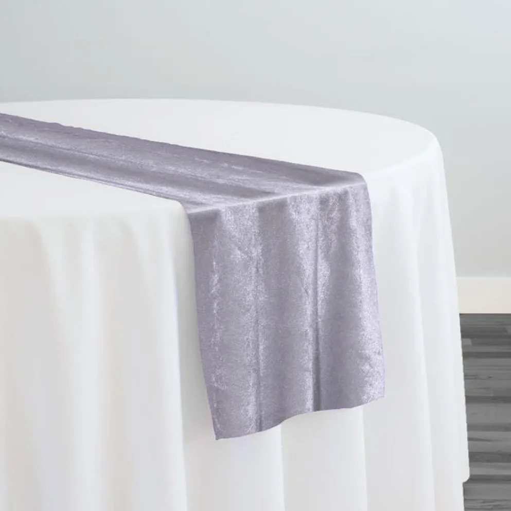 Lush Velvet Table Runner in Silver