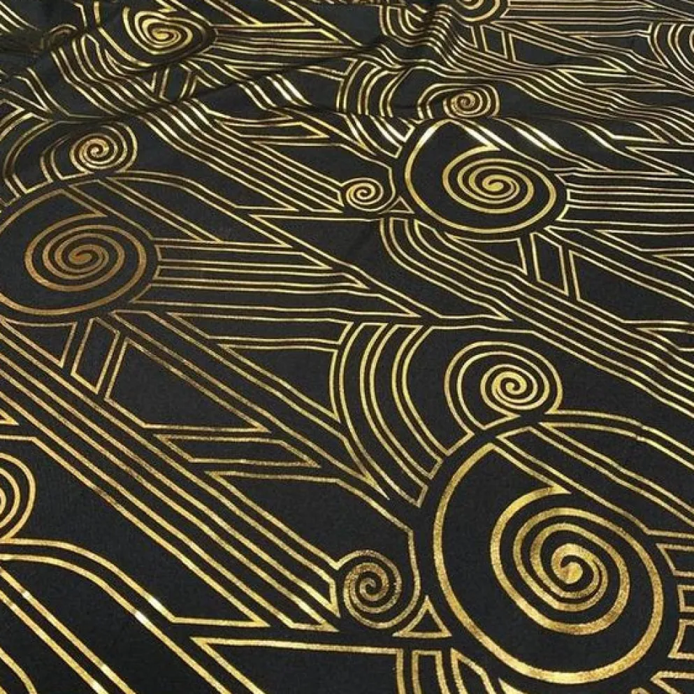 Luxor (Metallic Print) Table Runner in Black and Gold