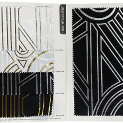 Luxor (Metallic Print) Table Runner in Black and Gold
