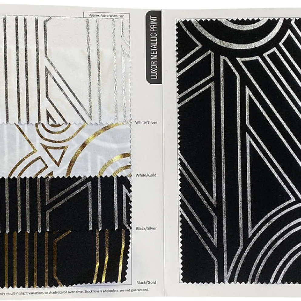 Luxor (Metallic Print) Table Runner in Black and Silver