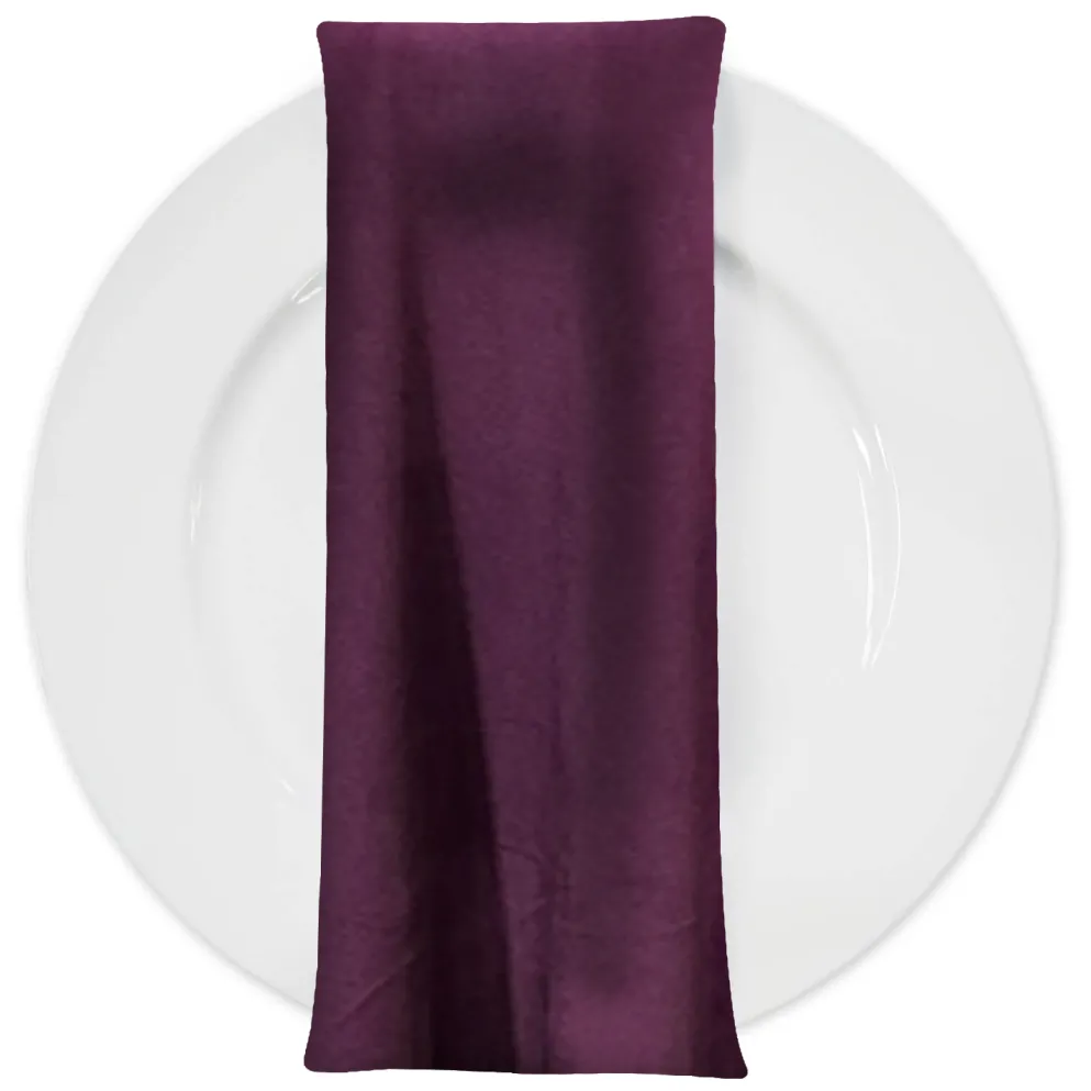 Luxury Plush Velvet Napkin in Plum