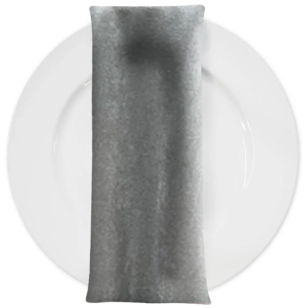 Luxury Plush Velvet Napkin in Grey