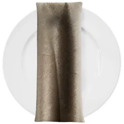 Luxury Plush Velvet Napkin in Taupe