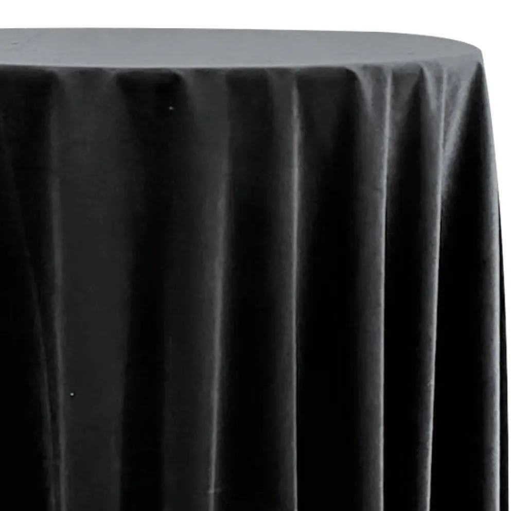Luxury Plush Velvet Table Linen in Black