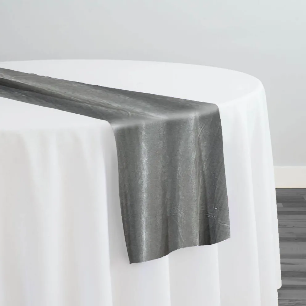 Luxury Plush Velvet Table Runner in Grey