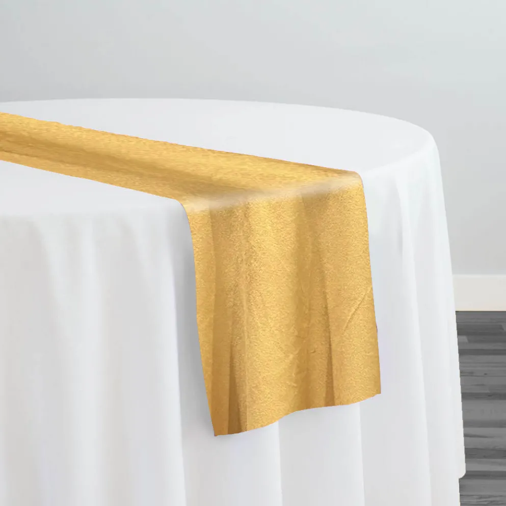 Luxury Plush Velvet Table Runner in Antique Gold