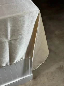 Luxury Satin Table Linen in Champagne