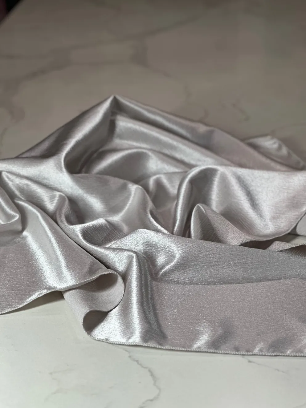 Luxury Satin Table Linen in Silver