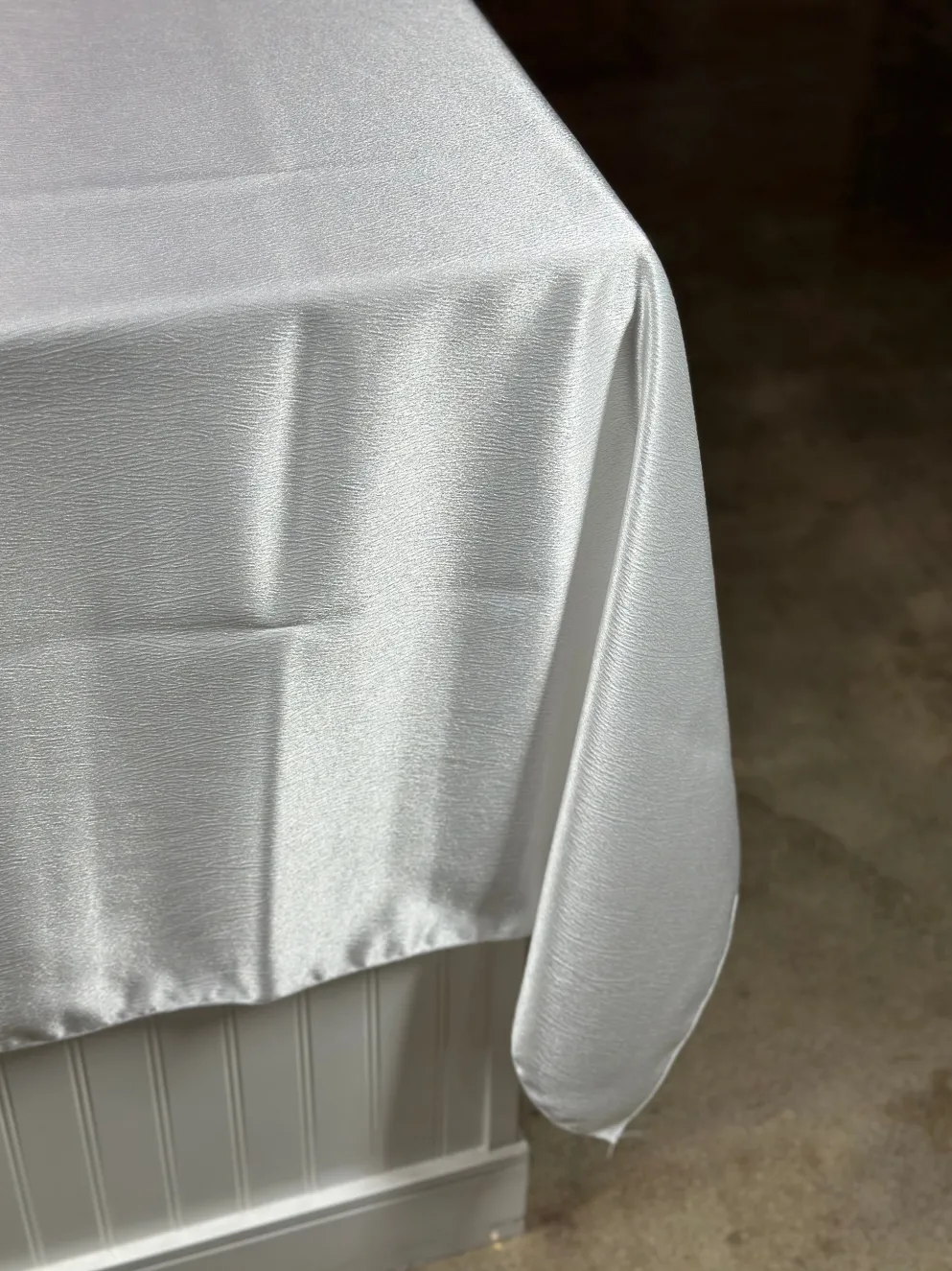 Luxury Satin Table Linen in White
