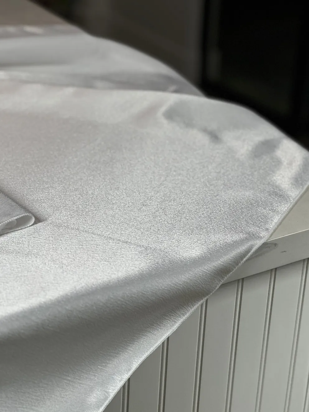 Luxury Satin Table Linen in White