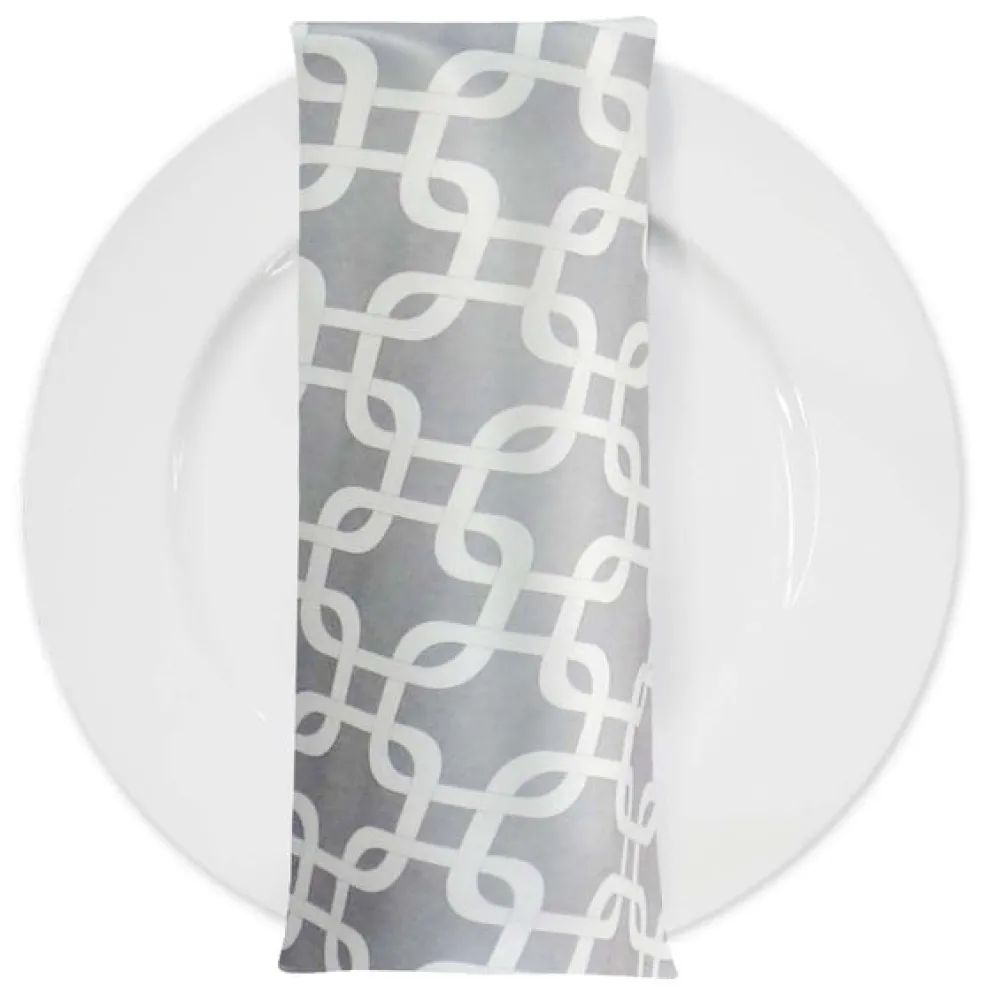 Lynx Print (Lamour) Table Napkin in Silver