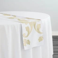 Madison Jacquard (Reversible) Table Runner in Champagne