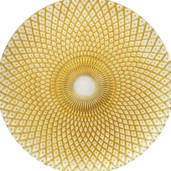 Mandala - Glass Charger Plate in Gold / White (Item # 0230)